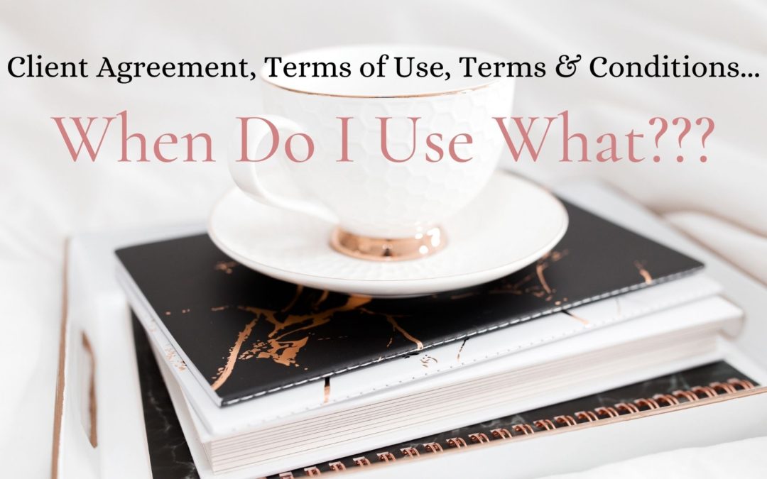 Client Agreement, Terms of Use, Terms & Conditions…when do I use what??
